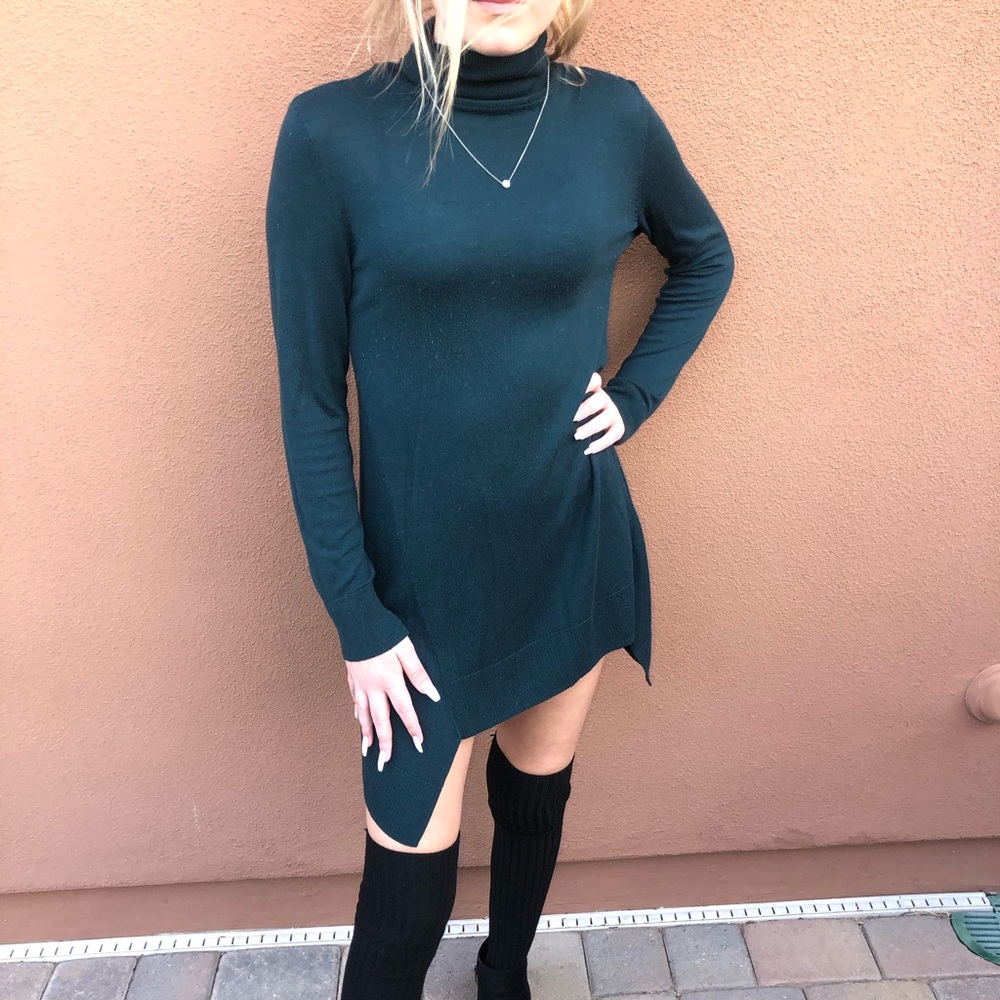 Sea Green Turtleneck Dress